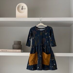 Navy Woodland Pocket Knit Dress by